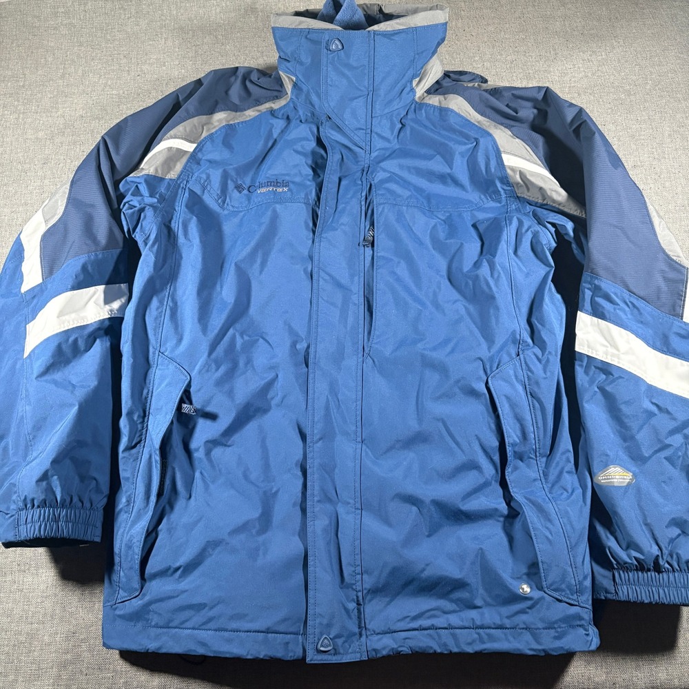 Columbia Vertex Interchange 3-in-1 Jacket Mens LT Blue‎ Omni-Shield Waterproof